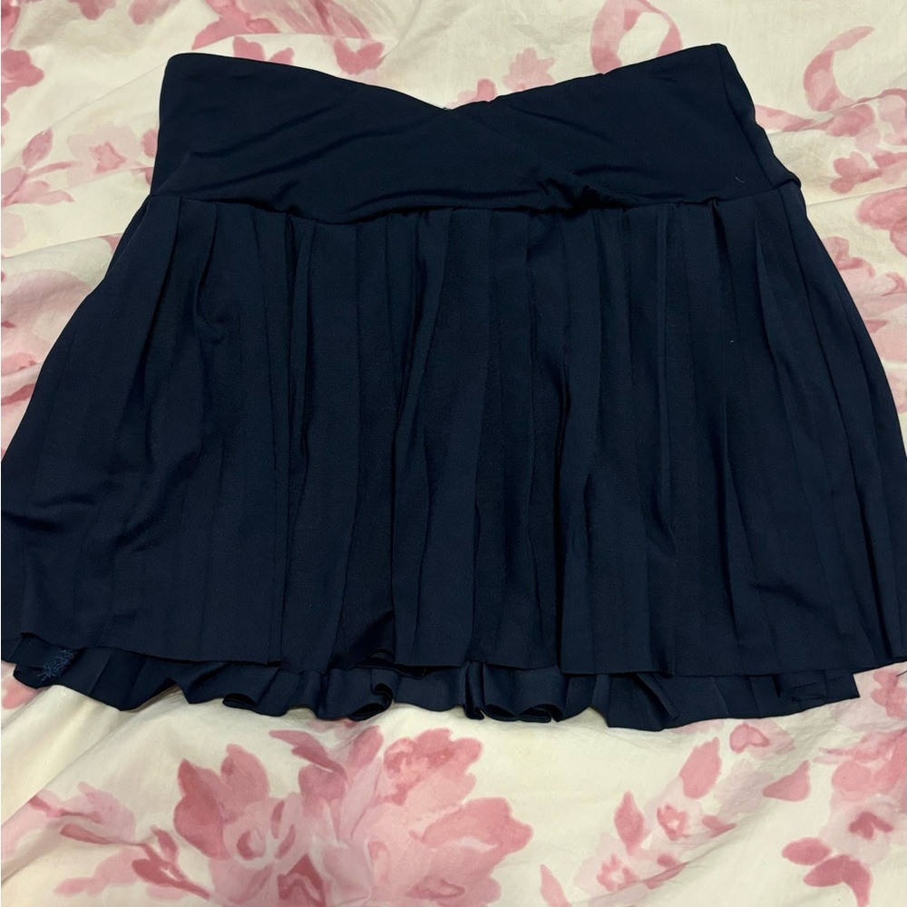 Preppy Navy Blue Athletic Pleated Tennis Skirt